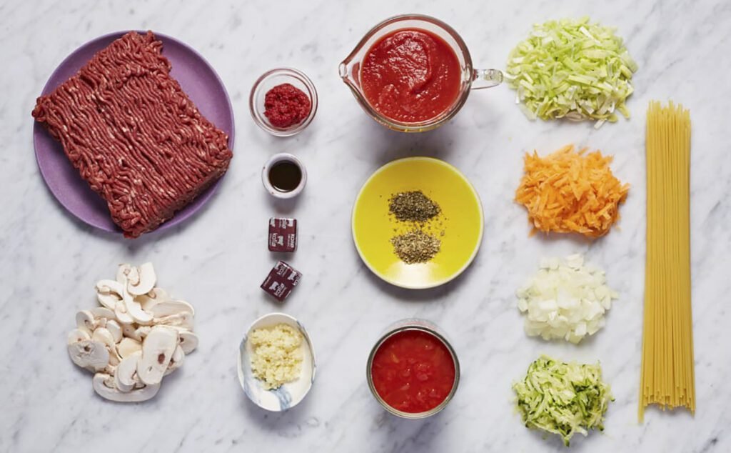 Spaghetti Bolognese Ingredients